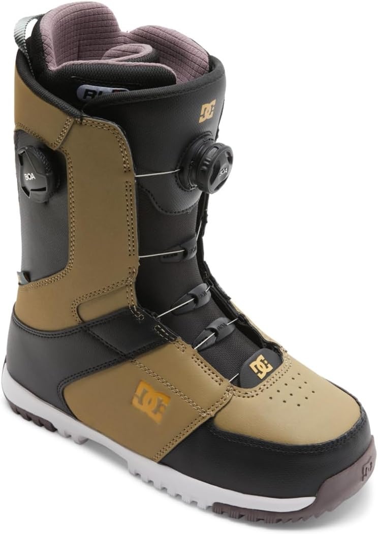 DC Shoes Men’s Control BOA Snowboard Boots – Micro-Adjustable Stable Snowboarding Bootle(BROWN/BLACK/WHITE)