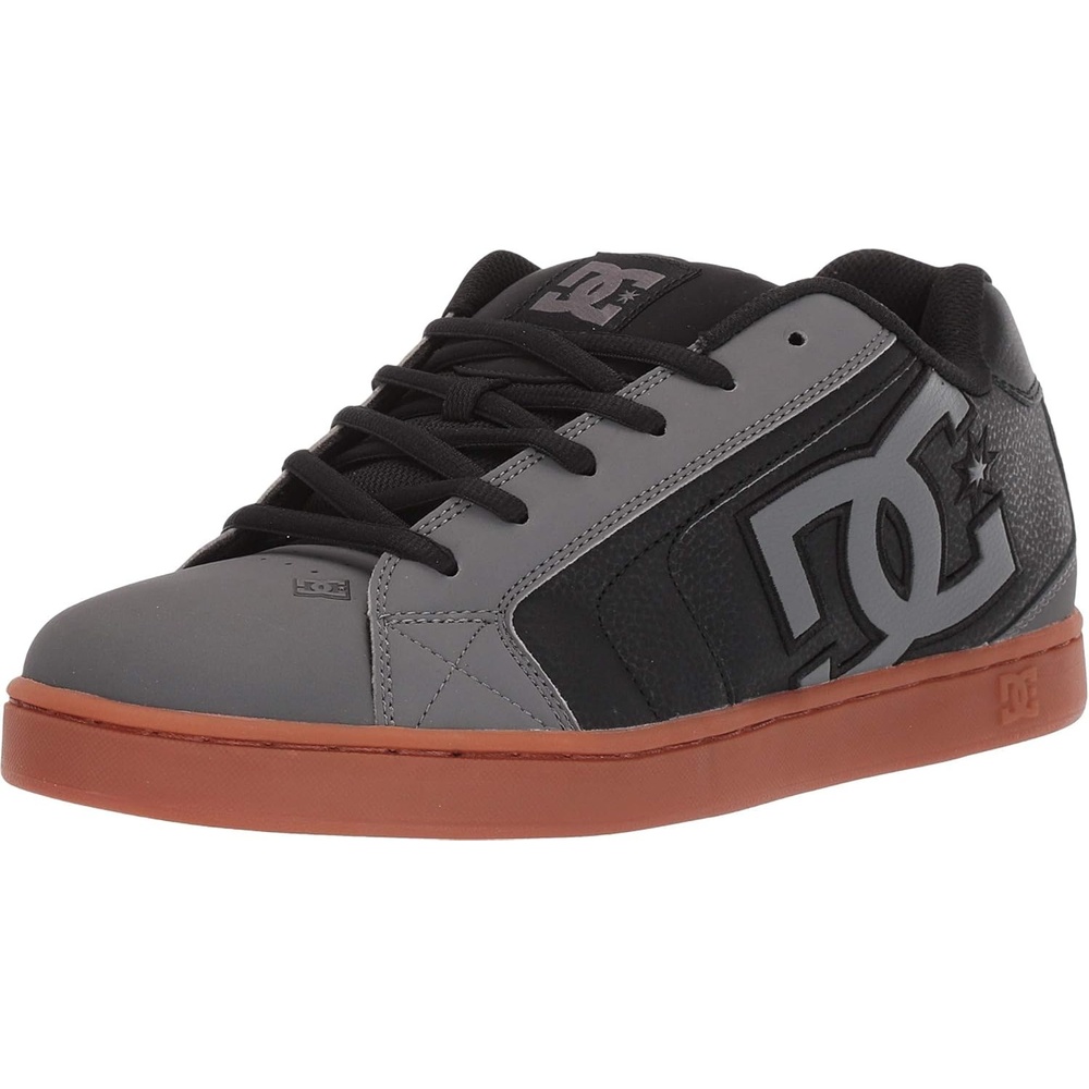 DC Shoes Mens Net Skate Shoe(Grey/Gum)