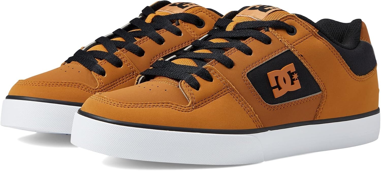 DC Men’s Pure Casual Low Top Lace Up Skate Shoe Sneaker(Dk Choco/Black/Oyster)