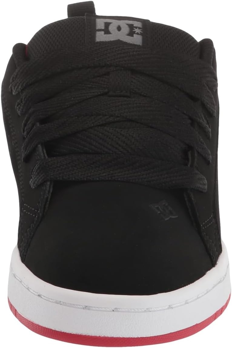 DC Men’s Court Graffik Casual Low Top Skate Shoe Sneaker(Black/Grey/Red)