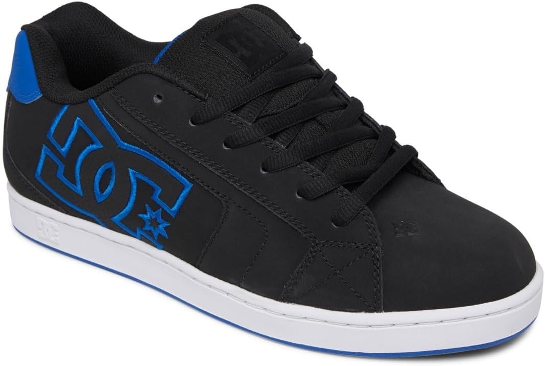 DC Mens Net Low Top Lace Up Casual Skate Shoe Sneaker(Black/Royal)