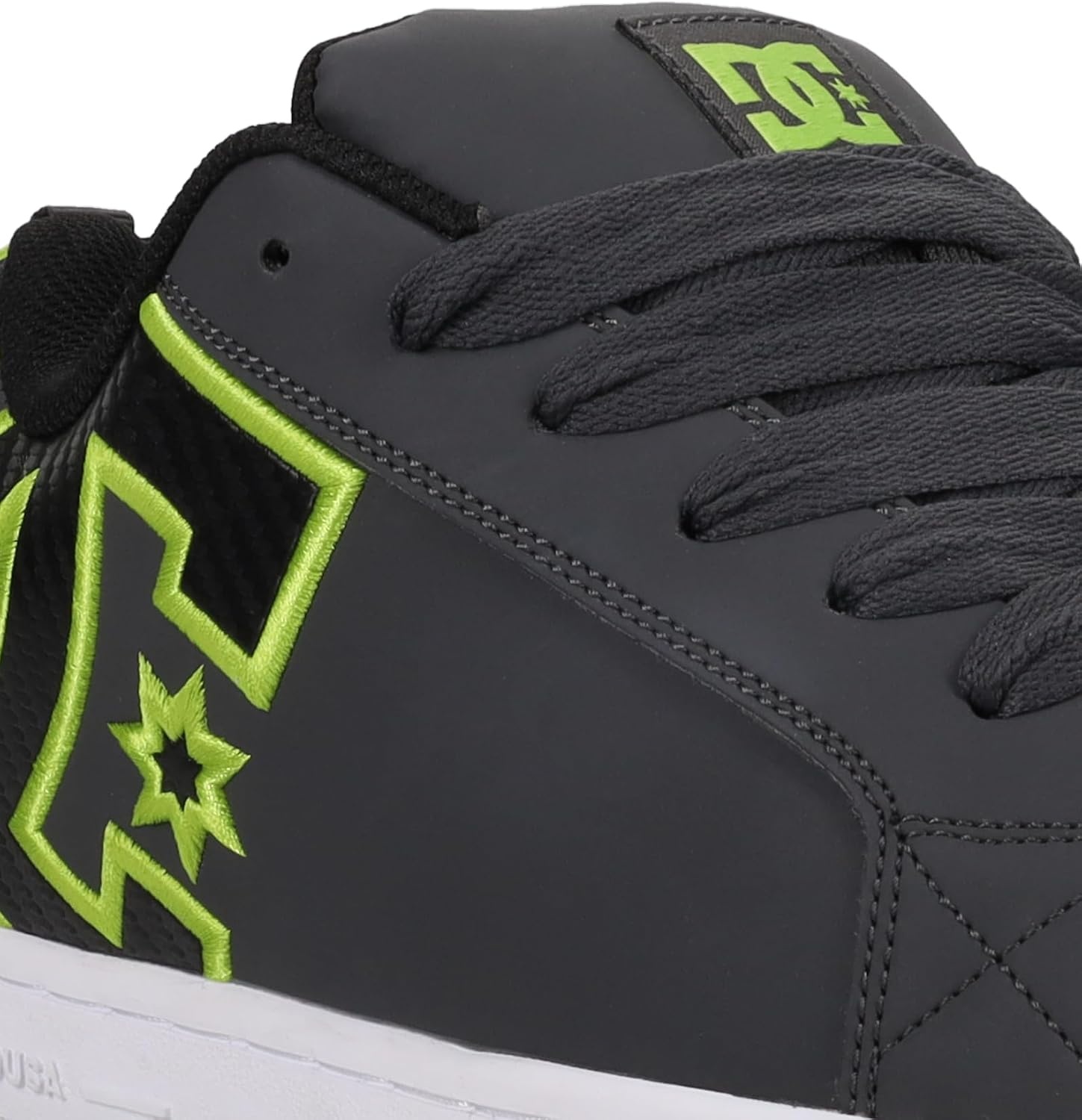 DC Men’s Court Graffik Casual Low Top Skate Shoe Sneaker(Grey/Black/Green)