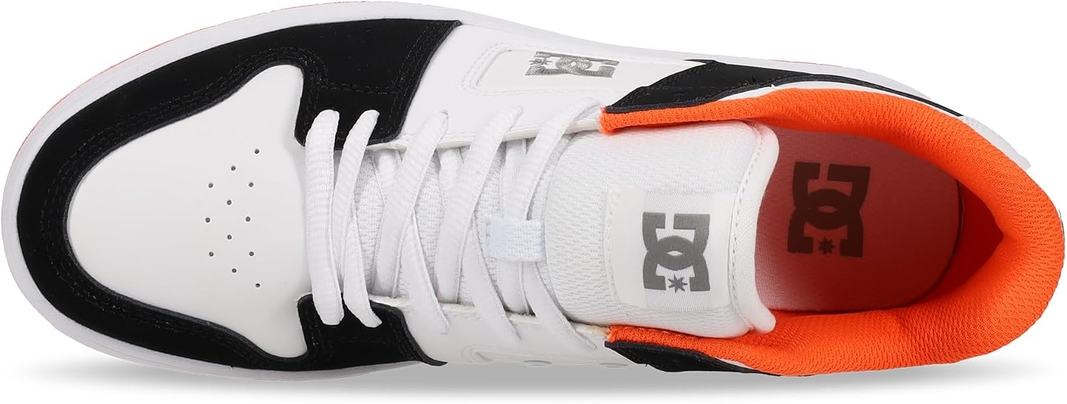 DC Shoes Mens Dc Men’s Manteca 4 Skate Shoe(Black/White/Orange)