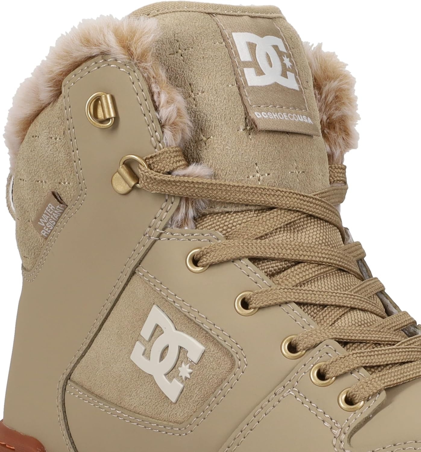 DC Womens Women’s Manteca 4 High Top Skate Shoe(Tan/Gum)